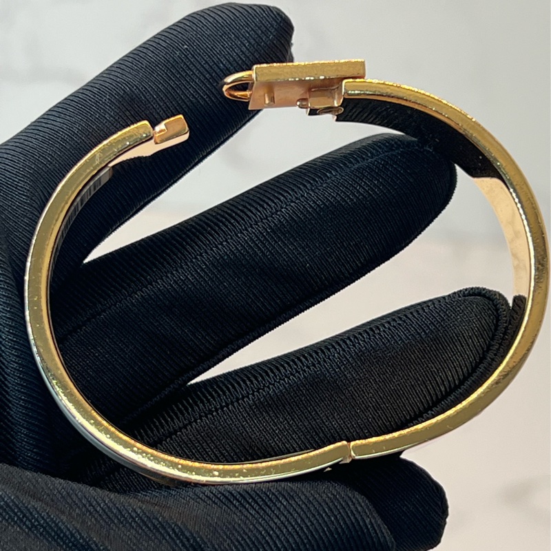 💗香緹國際精品💗 Hermes Clic 鎖頭手環 白金色 保存良好-4