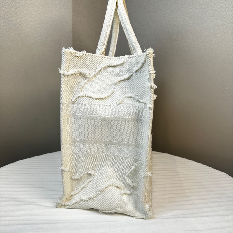 迪奧/Dior 中號Book Tote 白色迷彩刺繡帆布托特手提包36.5x17x28cm-2