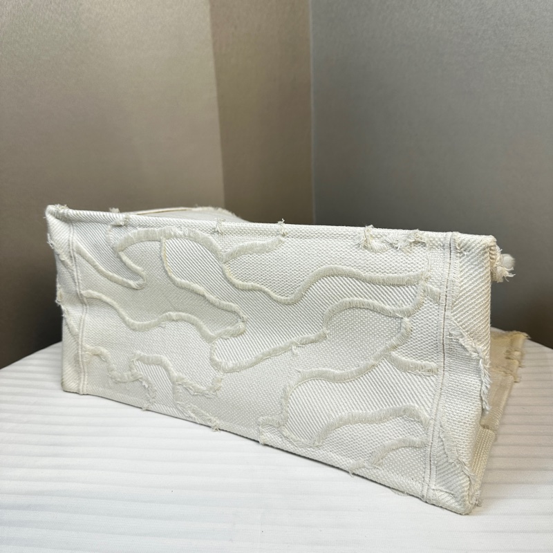 迪奧/Dior 中號Book Tote 白色迷彩刺繡帆布托特手提包36.5x17x28cm-4