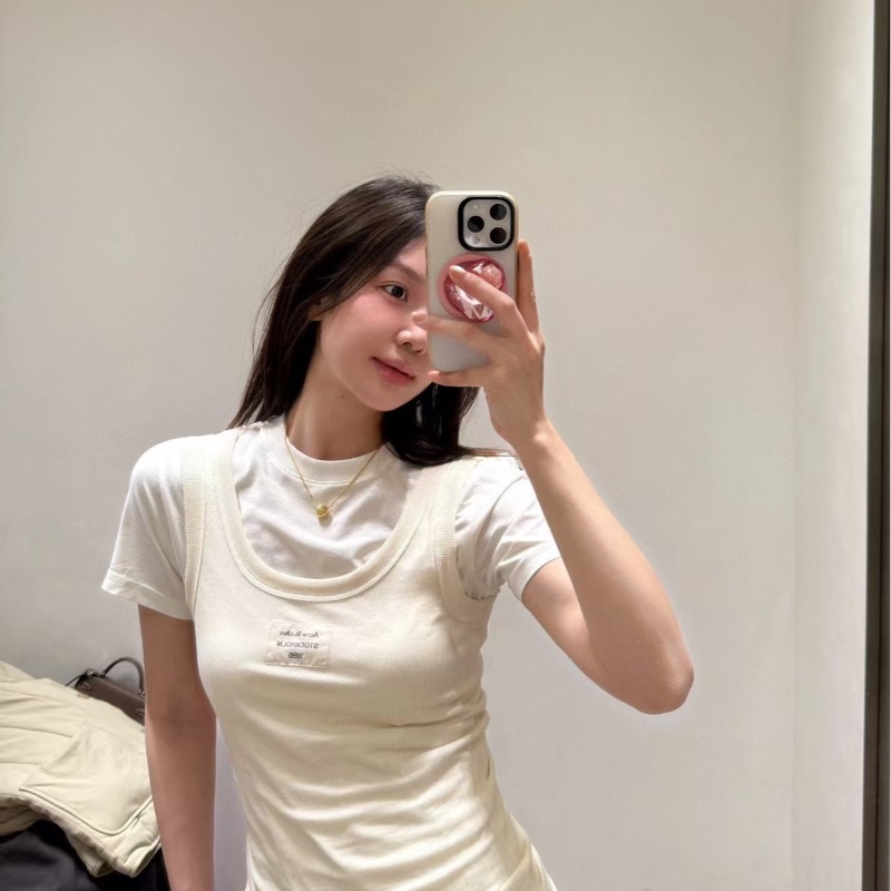 促銷品 2026 春夏 Acne Studios 分層 短袖Tee #XS S M-2