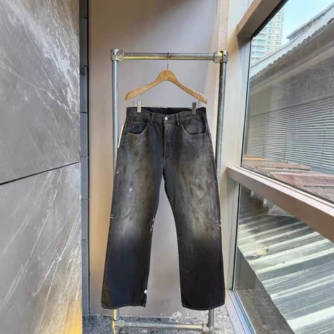 Acne Studios 2026春夏貨 女款 2021F 黑色塗鴉寬鬆牛仔褲