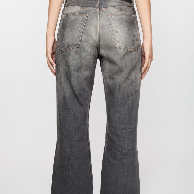 Acne Studios 2026春夏貨 女款 2021F 黑色塗鴉寬鬆牛仔褲-5