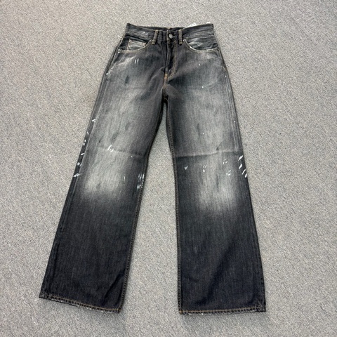 Acne Studios 2026春夏貨 女款 2021F 黑色塗鴉寬鬆牛仔褲
