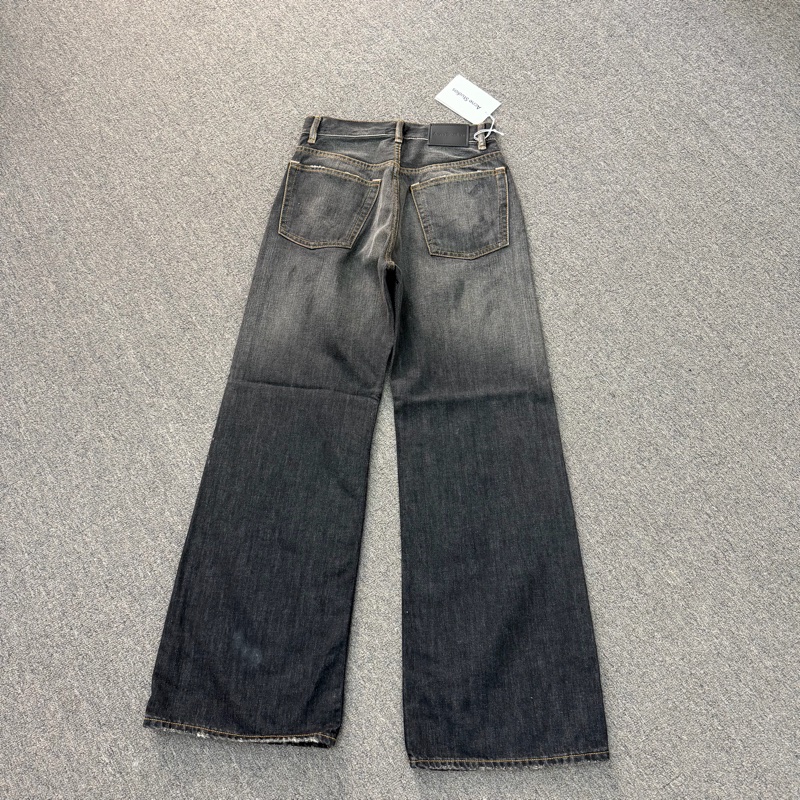 Acne Studios 2026春夏貨 女款 2021F 黑色塗鴉寬鬆牛仔褲-1