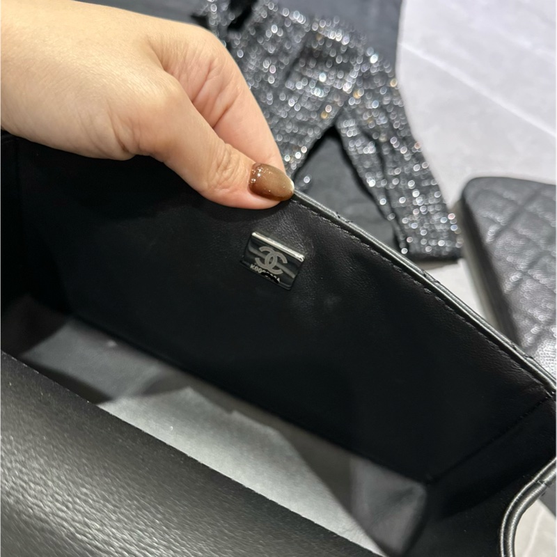 Chanel 2.55 mini 牛皮黑銀 晶片款-17