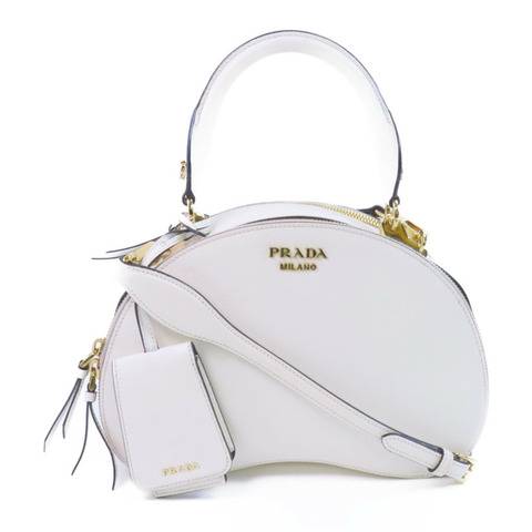 PRADA 牛皮皮革2Way Shoulder Bag金扣手挽肩背兩用袋