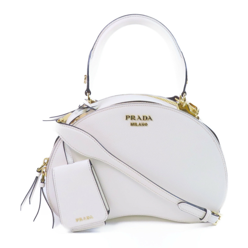 PRADA 牛皮皮革2Way Shoulder Bag金扣手挽肩背兩用袋-0