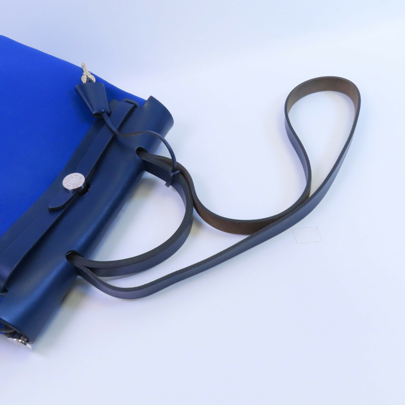 HERMES Toile H帆布Herbag PM銀扣手挽肩背兩用袋-4