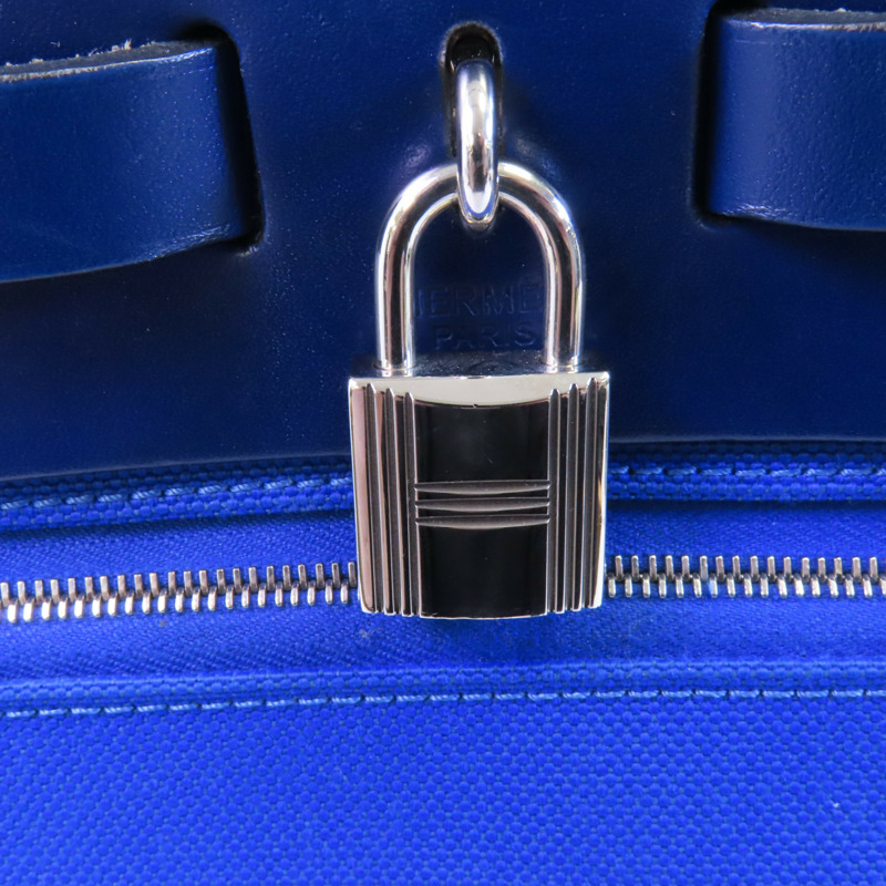 HERMES Toile H帆布Herbag PM銀扣手挽肩背兩用袋-10