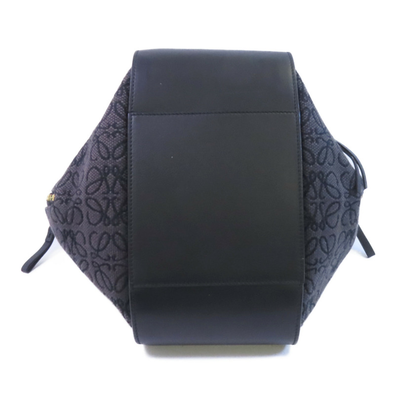 LOEWE 帆布/牛皮皮革Hammock Medium金扣手挽肩背兩用袋-3