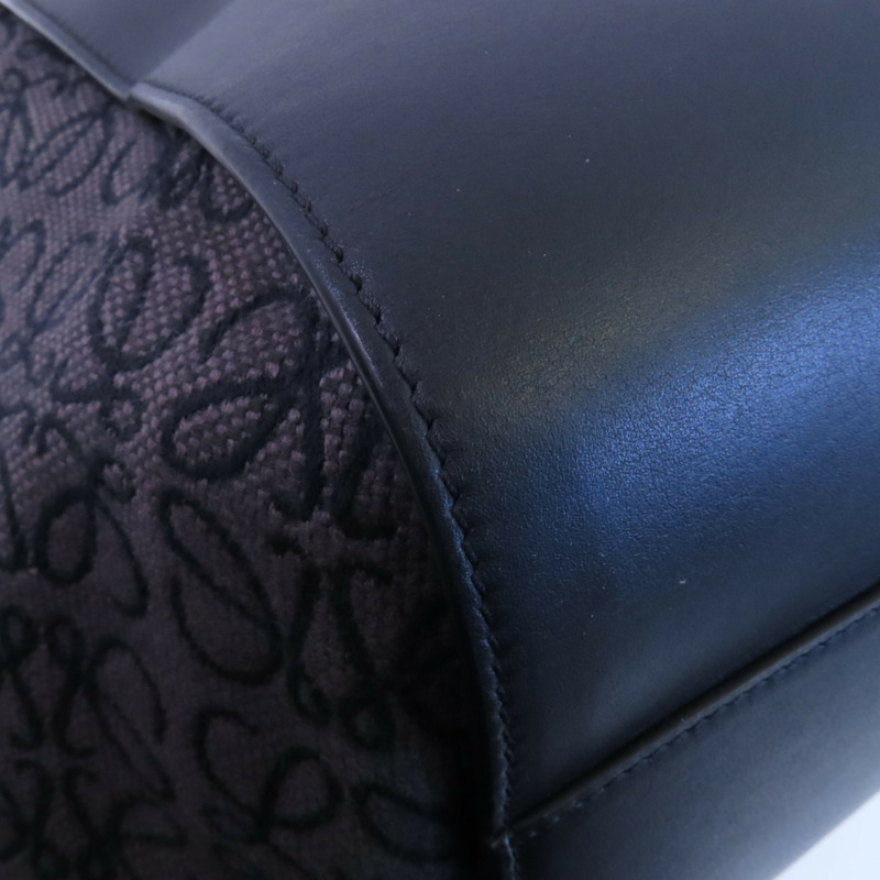 LOEWE 帆布/牛皮皮革Hammock Medium金扣手挽肩背兩用袋-6