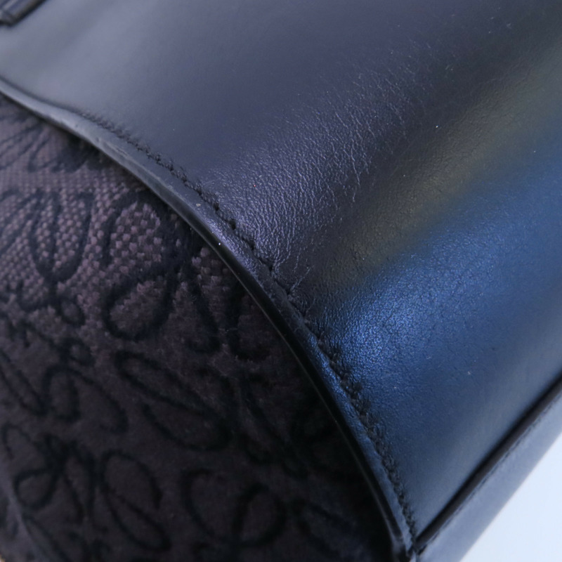 LOEWE 帆布/牛皮皮革Hammock Medium金扣手挽肩背兩用袋-8