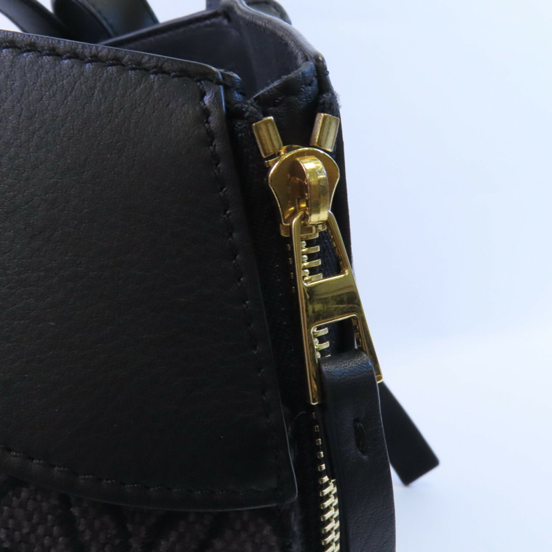 LOEWE 帆布/牛皮皮革Hammock Medium金扣手挽肩背兩用袋-10