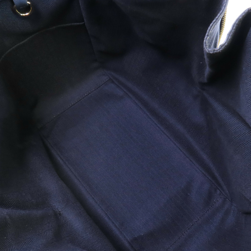 LOEWE 帆布/牛皮皮革Hammock Medium金扣手挽肩背兩用袋-17