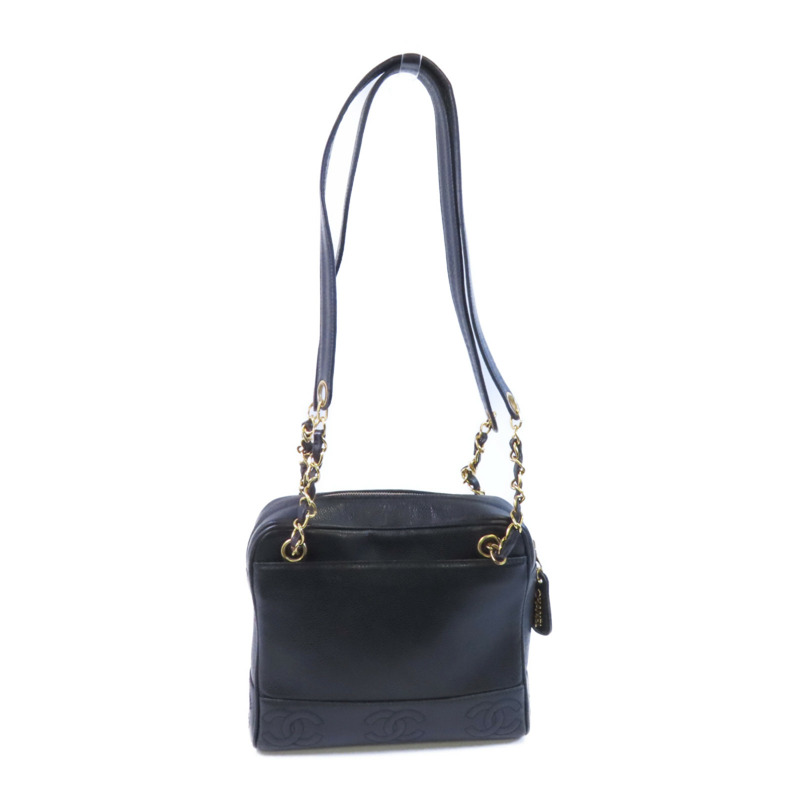 CHANEL 牛皮皮革Vintage Bag金扣鏈帶肩背袋-4