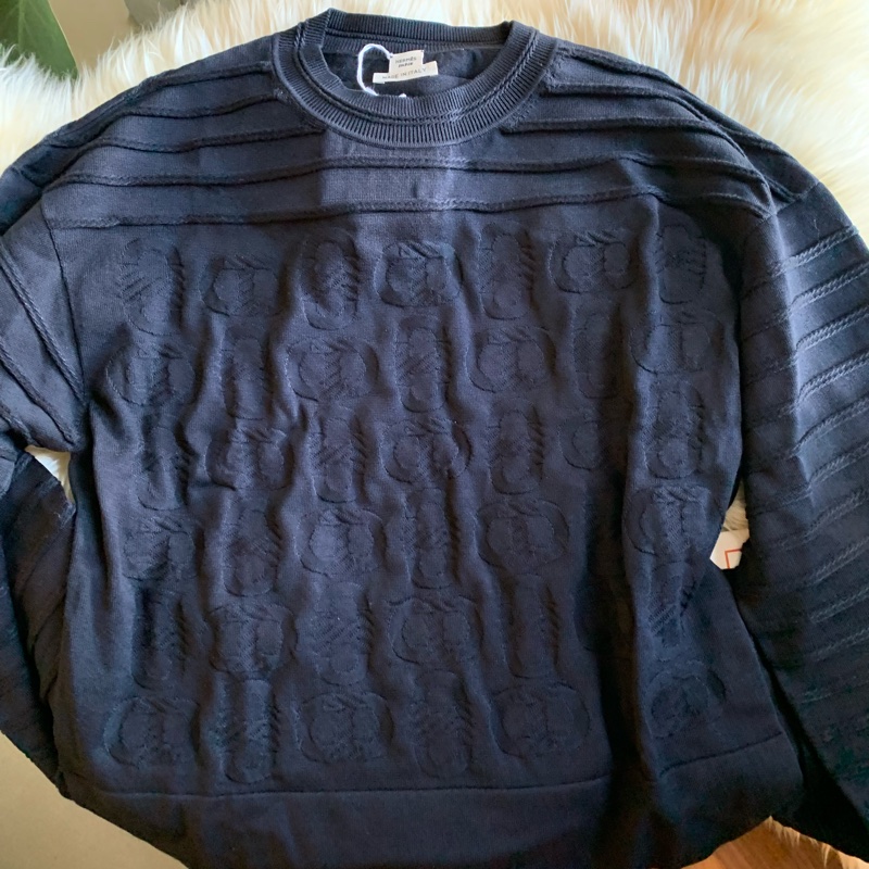 愛馬仕豬鼻針織上衣黑-0