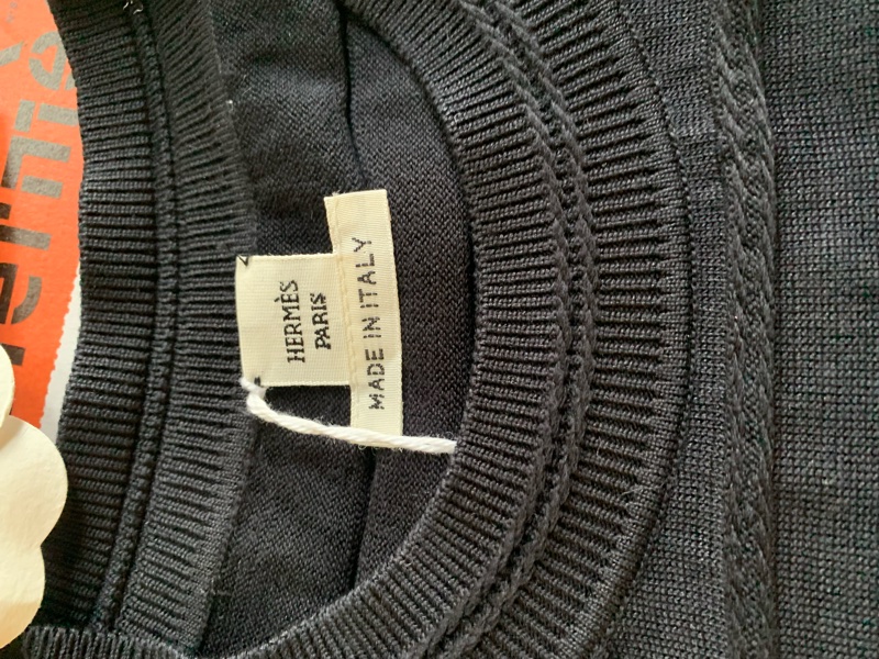 愛馬仕豬鼻針織上衣黑-2