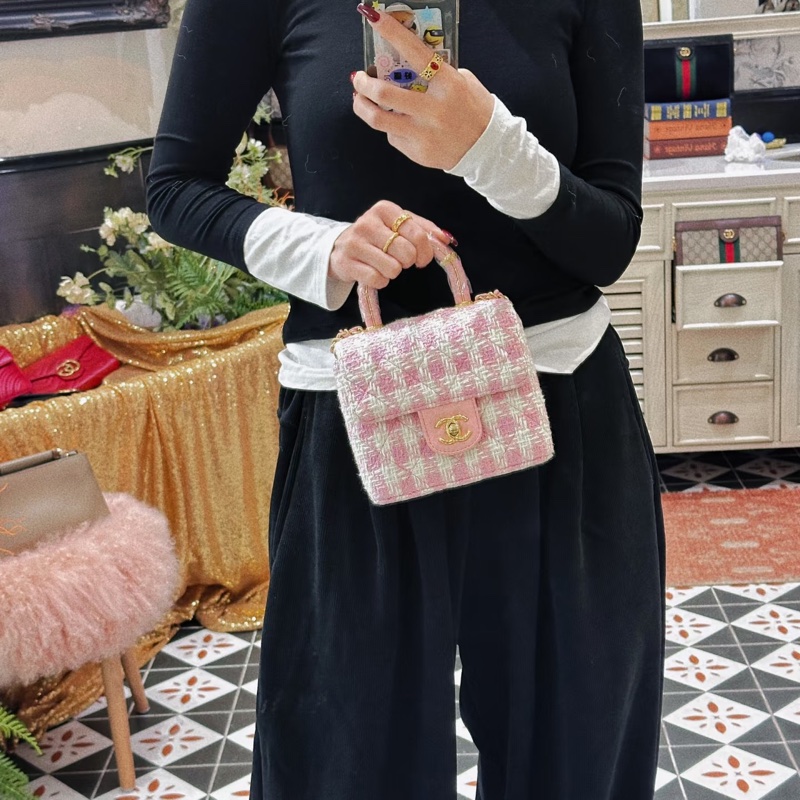 🎆迎新年只要$130,000香奈兒 23S毛倪手柄盒子包 全新晶片款#全市場唯一款-8