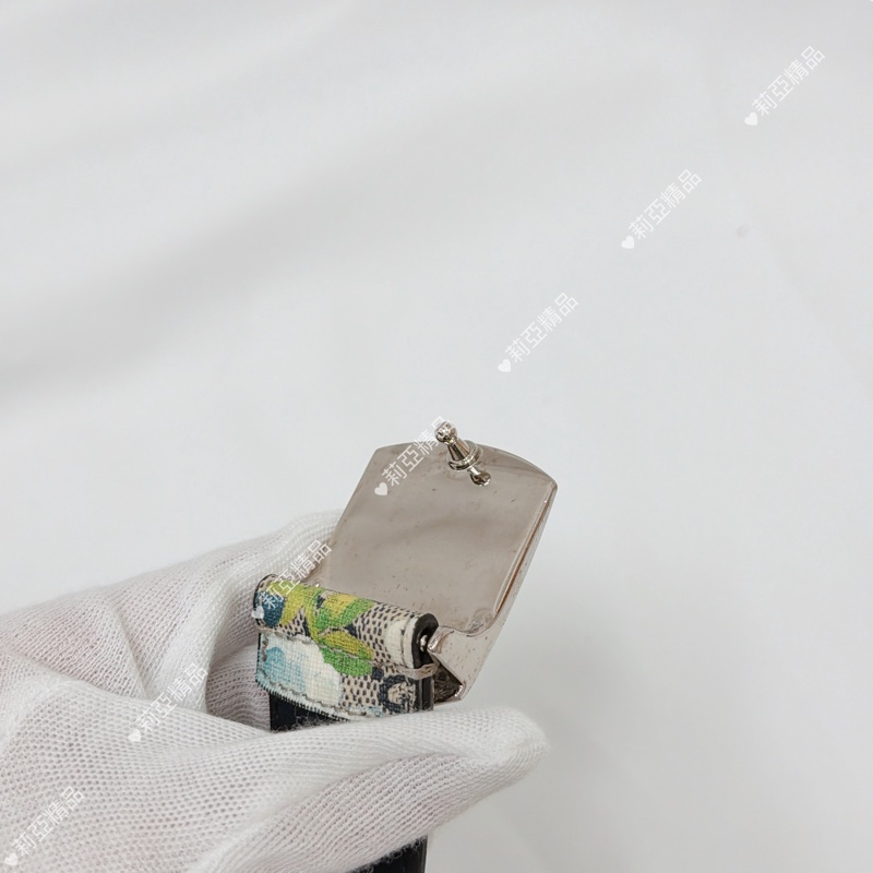 莉亞精品♡ Gucci 花卉皮帶 #85 寬度3.5 二手美品-5