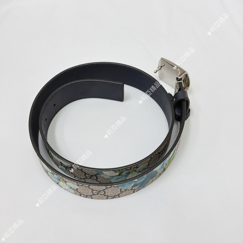 莉亞精品♡ Gucci 花卉皮帶 #85 寬度3.5 二手美品-7