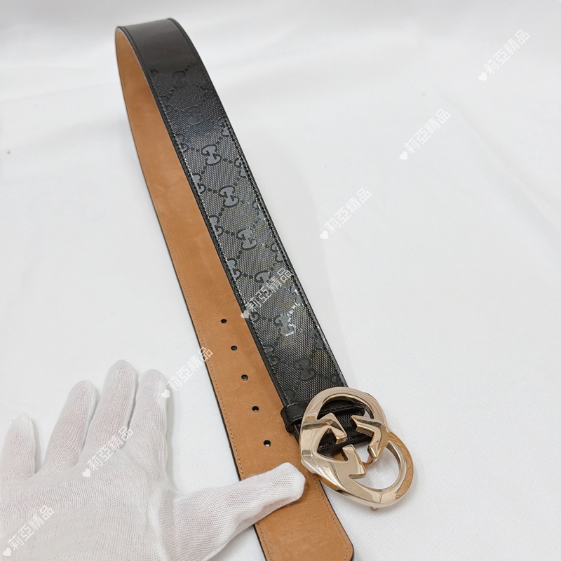 莉亞精品♡ Gucci 愛心皮帶#80 寬度4 二手美品-2
