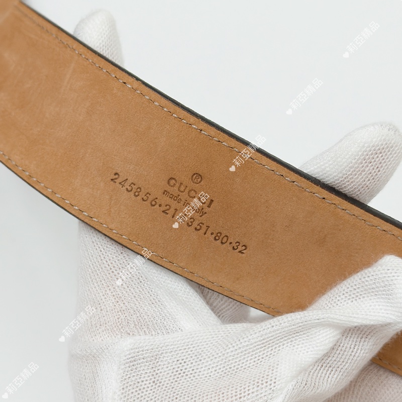 莉亞精品♡ Gucci 愛心皮帶#80 寬度4 二手美品-6