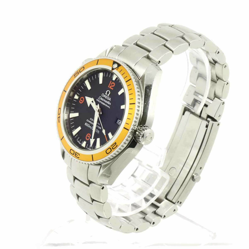 歐米茄海馬系列海洋宇宙同軸天文台表 2209 50 男士腕錶，附日期顯示，黑色，自動機械錶-2