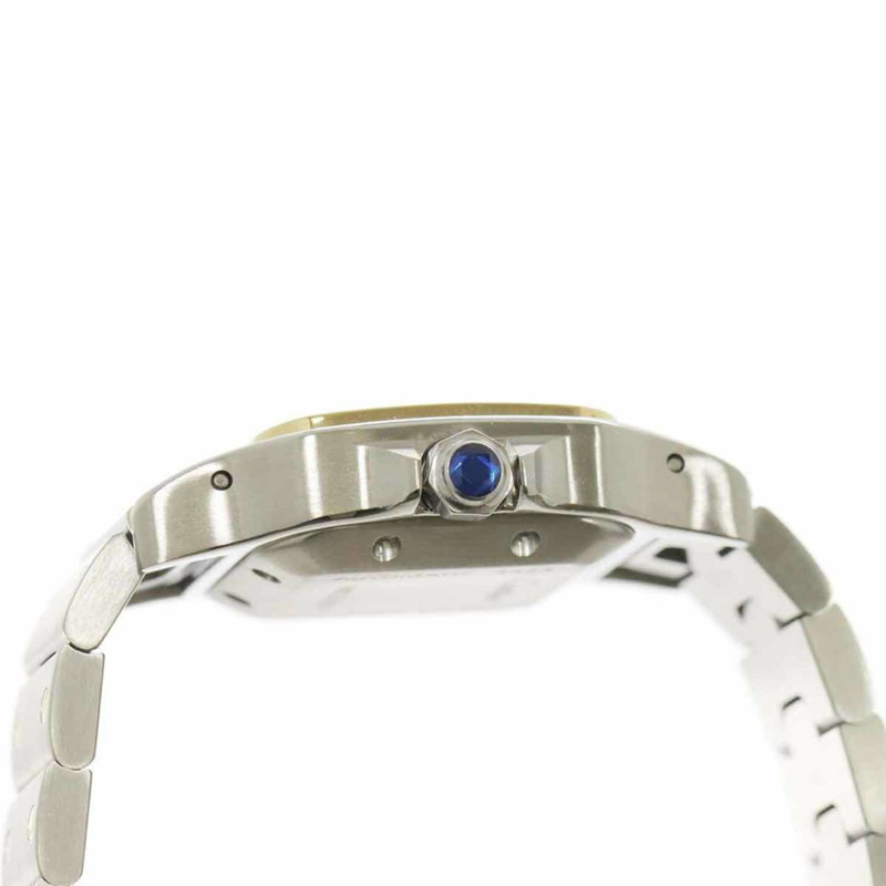 卡地亞 Santos Galbe SM 雙色 W20057C4 女士腕錶,附日期顯示,銀色和黃金材質,自動上鍊-4