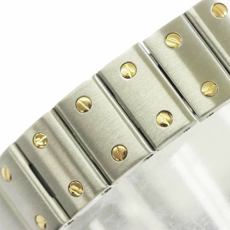 卡地亞 Santos Galbe SM 雙色 W20057C4 女士腕錶,附日期顯示,銀色和黃金材質,自動上鍊-5