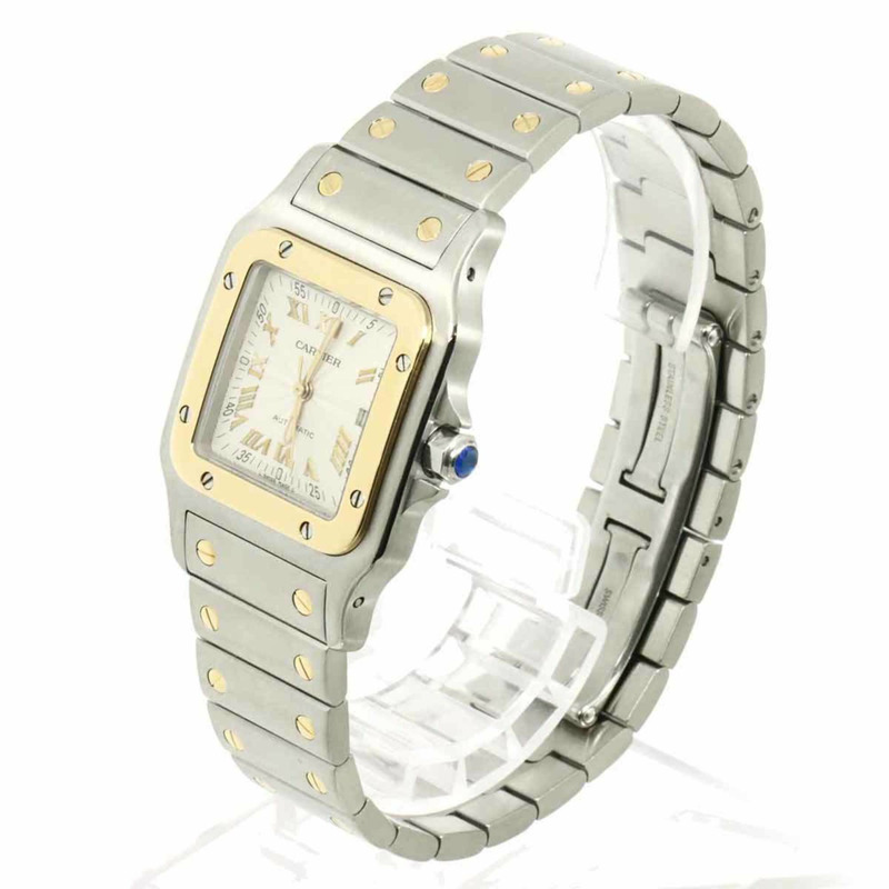 卡地亞 Santos Galbee LM 雙色 W20041C4 男士腕錶,18K 黃金材質,自動上鍊機芯-1