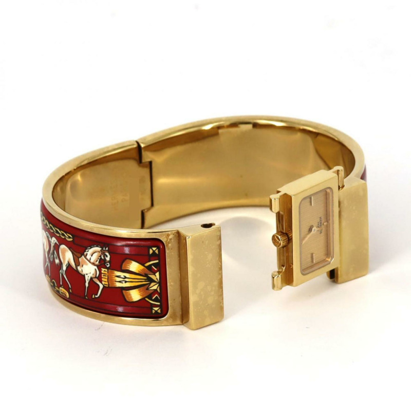 Hermès Roquet 琺瑯 GP LO1.201 石英腕錶-5