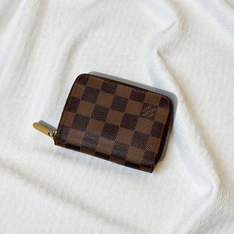 莉亞精品♡LV 棋盤格ㄇ拉零錢包 二手美品-0