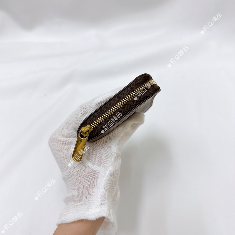莉亞精品♡LV 棋盤格ㄇ拉零錢包 二手美品-3