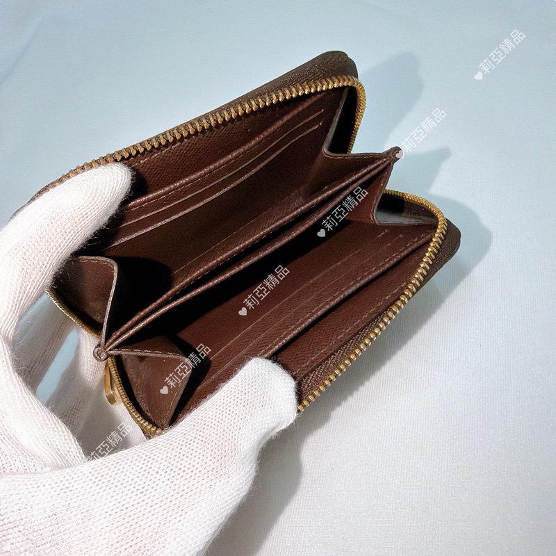 莉亞精品♡LV 棋盤格ㄇ拉零錢包 二手美品-9