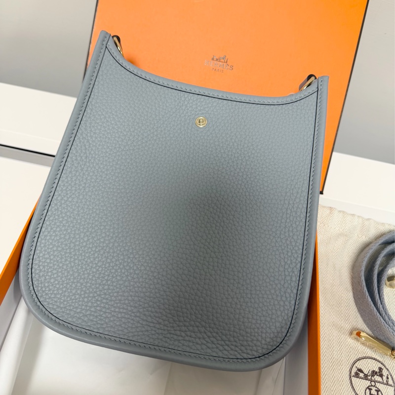 愛馬仕 mini Evelyne 木偶灰金釦-4