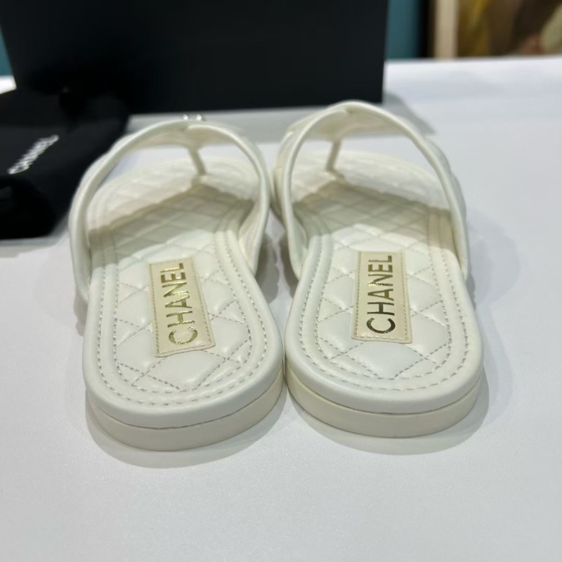 99新Chanel香奈兒超美 白色 人字拖 拖鞋 尺寸36碼 有塵袋-2