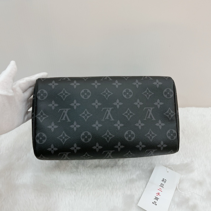 莉亞精品♡LV M46354 黑灰雙層拉鍊手拿包 二手-6
