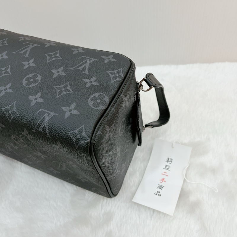 莉亞精品♡LV M46354 黑灰雙層拉鍊手拿包 二手-9