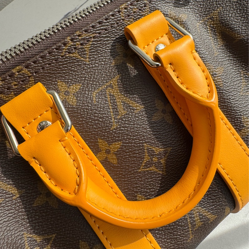 Lv花紋黃邊keepall25手提兩用包 超經典-14