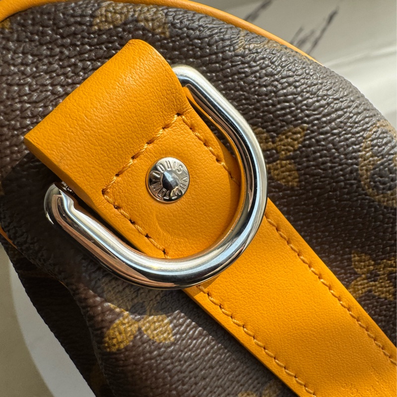 Lv花紋黃邊keepall25手提兩用包 超經典-17