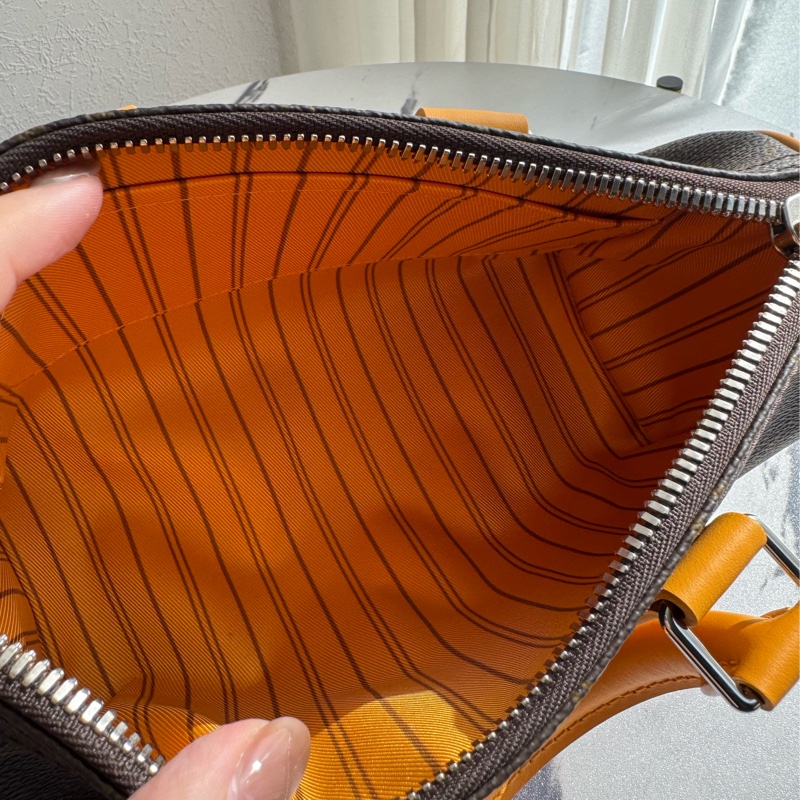 Lv花紋黃邊keepall25手提兩用包 超經典-20