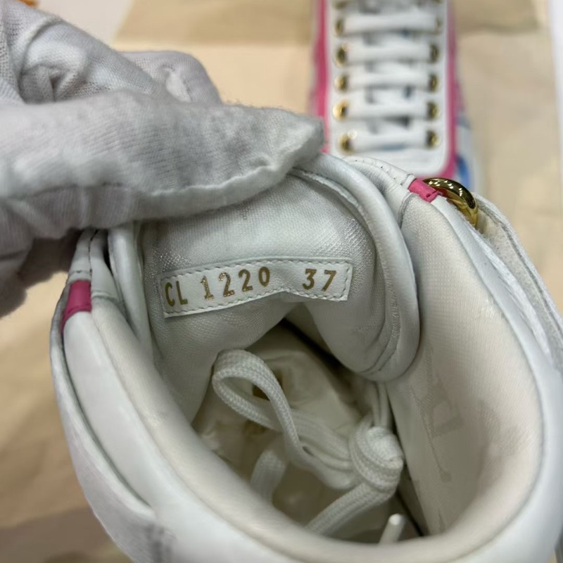 99新Lv 路易威登 Boombox 37碼高幫運動 平底 時尚板鞋 多巴胺色系 女款白色-5