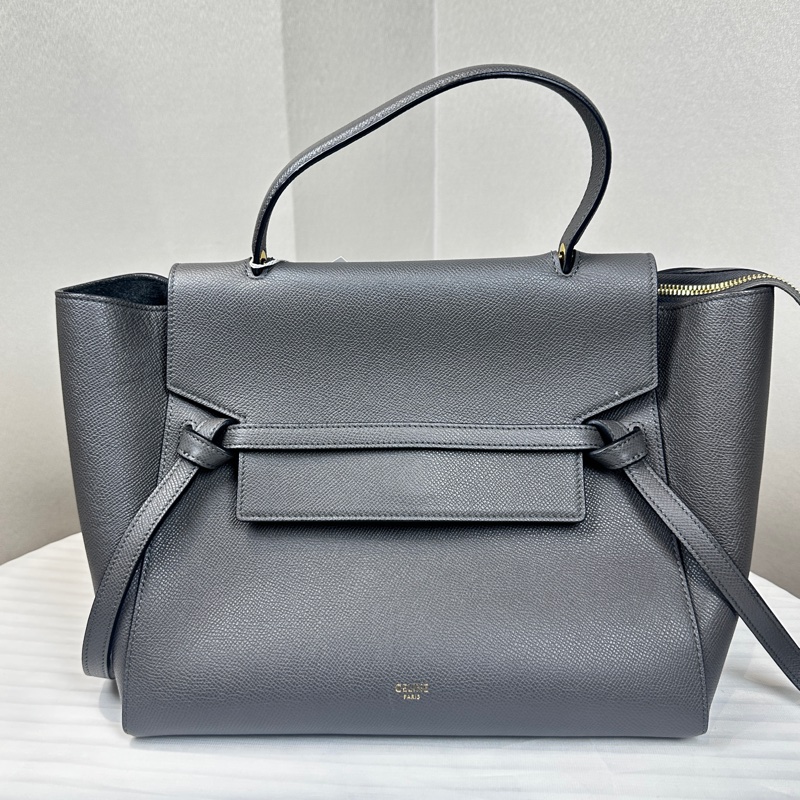 賽琳/Celine Belt Bag 大號大象灰牛皮鯰魚包28x16x24cm-0