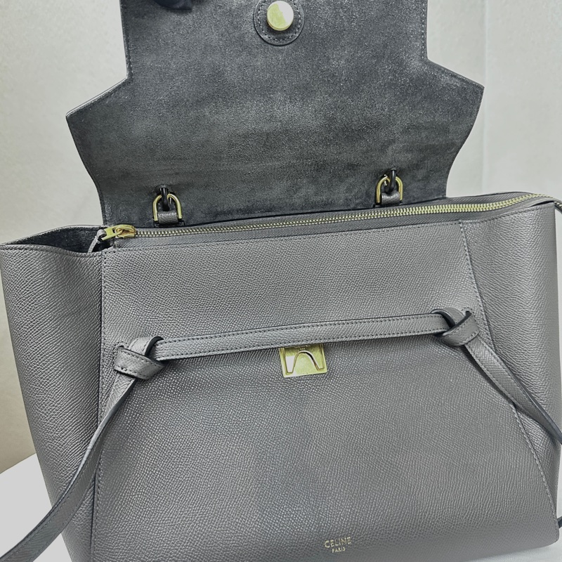 賽琳/Celine Belt Bag 大號大象灰牛皮鯰魚包28x16x24cm-6