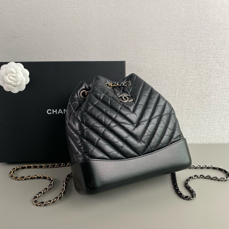 ✨Chanel 黑銀V紋 流浪後背包 99新 有保卡 秒殺價🖤-3