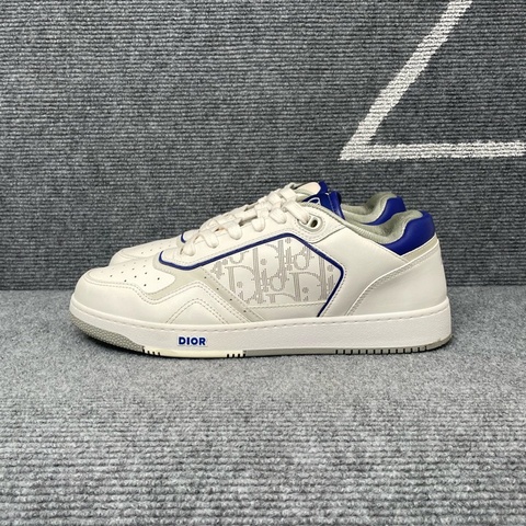 DIOR迪奧白藍色皮面老花板鞋 42碼