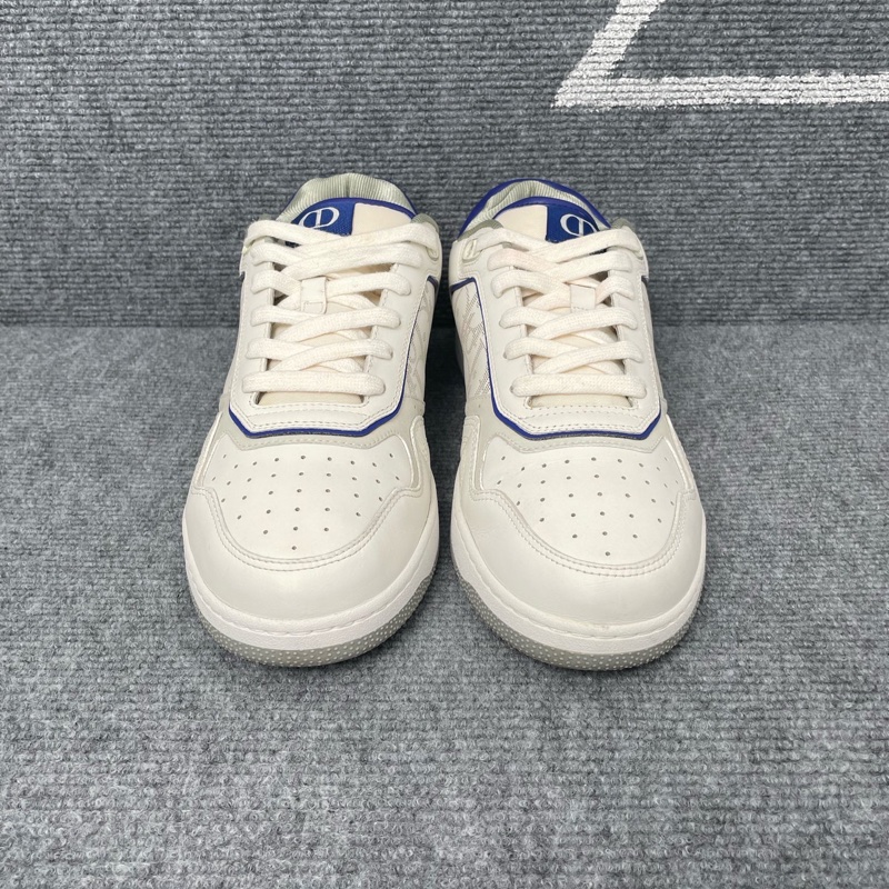 DIOR迪奧白藍色皮面老花板鞋 42碼-1