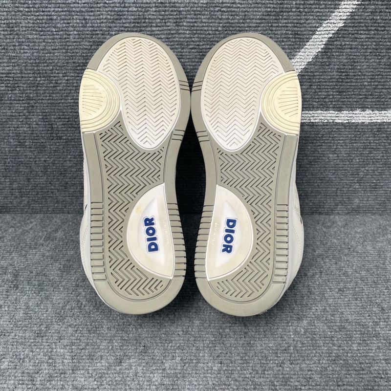 DIOR迪奧白藍色皮面老花板鞋 42碼-4