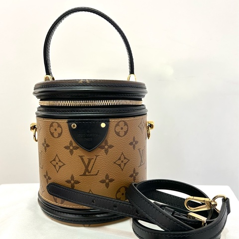 LV（M)雙拼色拉鏈水桶包