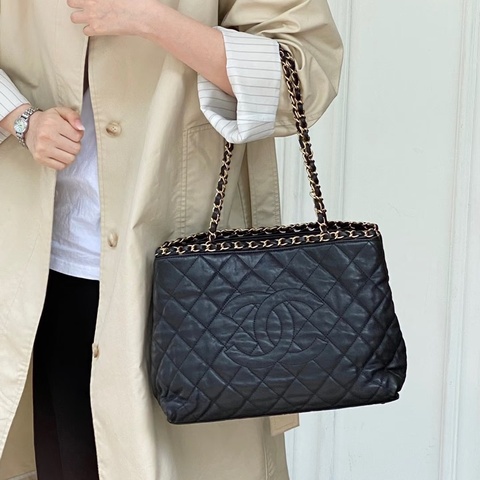 ✨Chanel 黑金穿鏈tote 復古黑金配色 時尚永不過時🖤